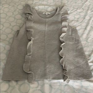 Sleeveless ruffle sweater